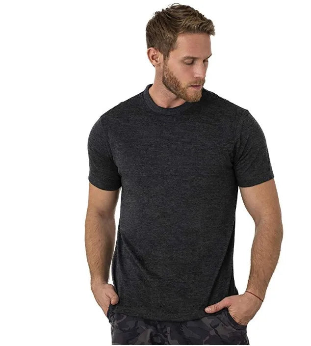 100% Merino Wool T Shirt Men Merino Wool T Shirt Base Layer Merino Wool Shirt Soft Wicking Breathable Anti-Odor No-itch USA Size
