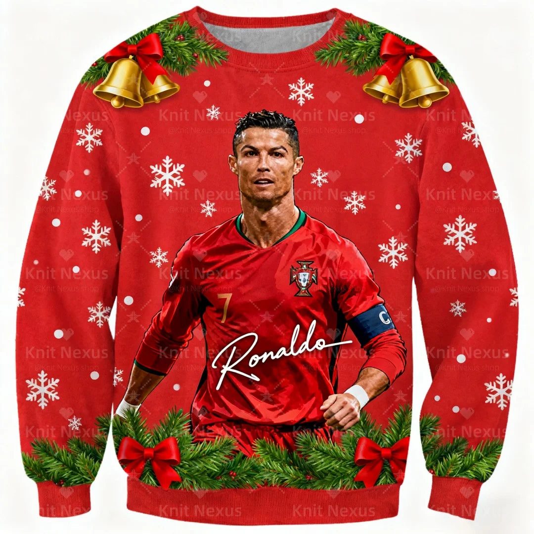 Christmas Ronaldo fan commemorative football Sweatshirts Autumn Fashion Leisure Y2K Children's Hoodies Men's Women's Sweatshirts