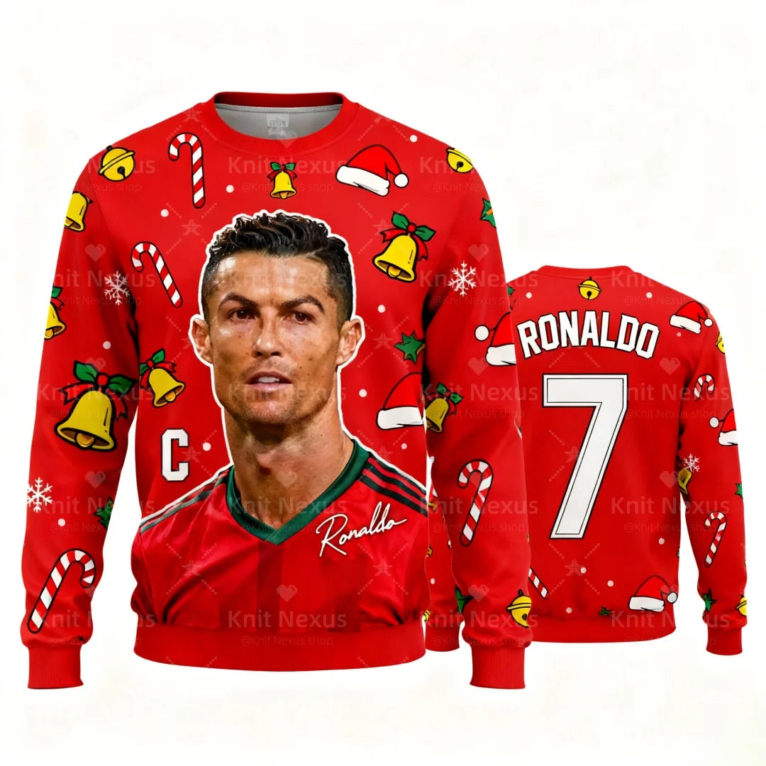 Christmas Ronaldo fan commemorative football Sweatshirts Autumn Fashion Leisure Y2K Children's Hoodies Men's Women's Sweatshirts