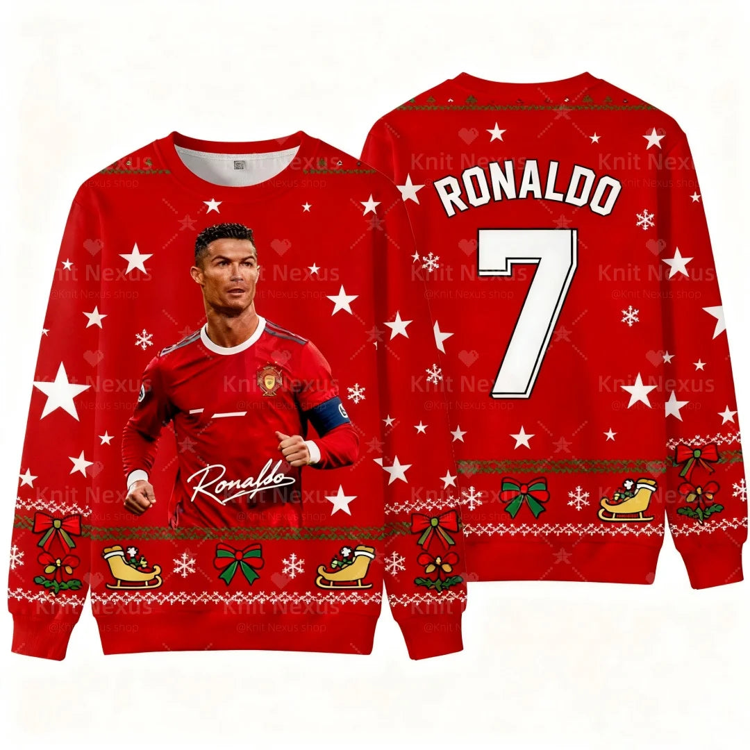 Christmas Ronaldo fan commemorative football Sweatshirts Autumn Fashion Leisure Y2K Children's Hoodies Men's Women's Sweatshirts