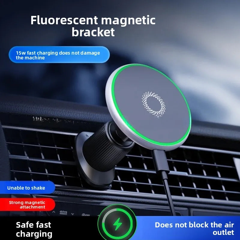 T50 Car Magnetic Phone Holder - 15W Fast Wireless Charger, MagSafe Compatible,Strong Magnet Car Mount, Air Vent/Dashboard Holder