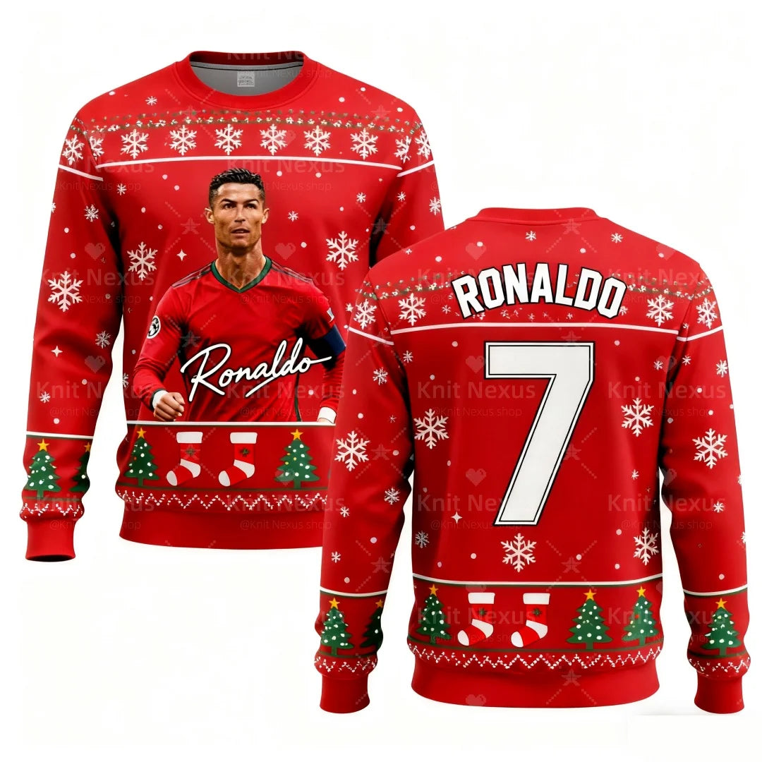 Christmas Ronaldo fan commemorative football Sweatshirts Autumn Fashion Leisure Y2K Children's Hoodies Men's Women's Sweatshirts