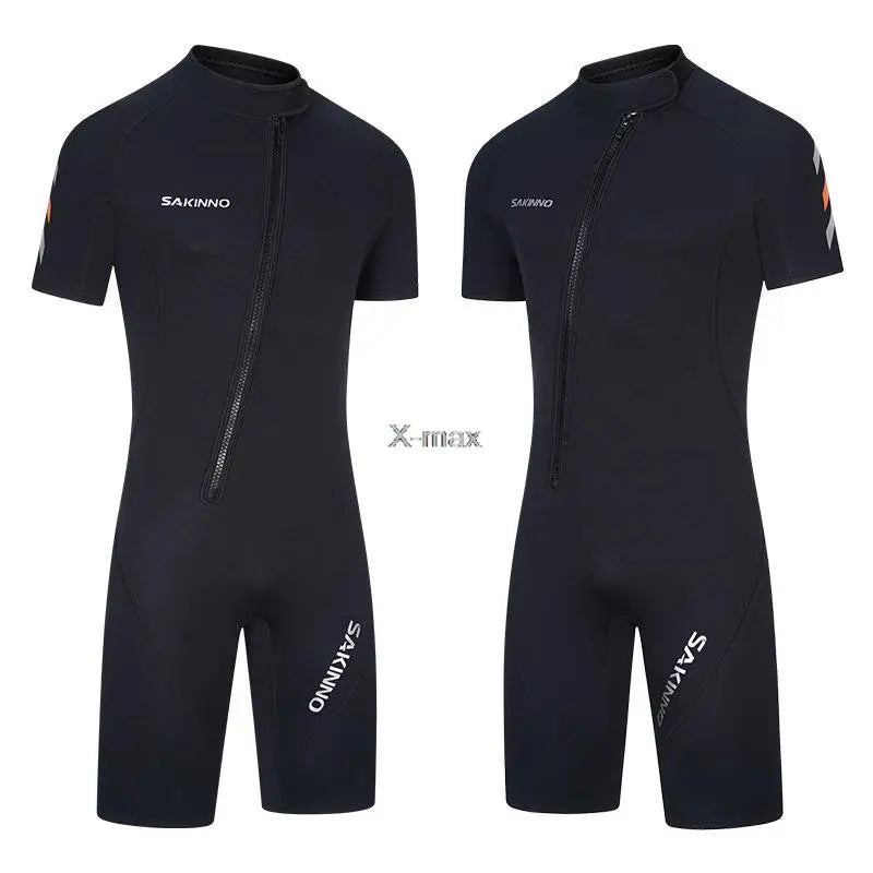 2mm Neoprene Wetsuit Short Sleeved Jumpsuit Sun Protection Warm Surfing Snorkeling Swimming Diving Suit Thickened Swimsuit