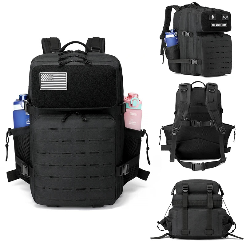 45L Men's Outdoor backpack Molle Backpack Hiking Backpack with bottle Stand Outdoor Hiking bag Fitness Backpack