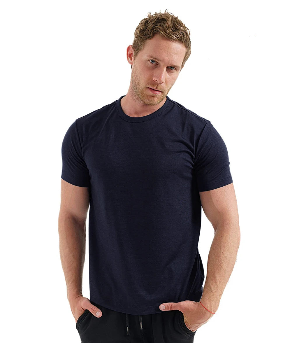 100% Merino Wool T Shirt Men Merino Wool T Shirt Base Layer Merino Wool Shirt Soft Wicking Breathable Anti-Odor No-itch USA Size