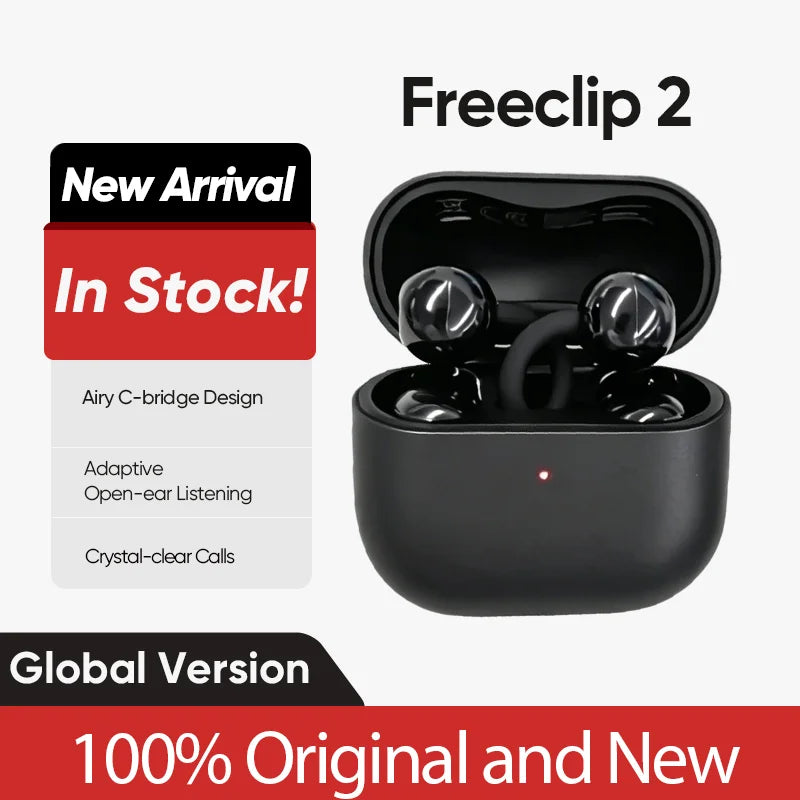 Global Version HUAWEI Freeclip 2 Bluetooth Wireless Headphones Airy C-bridge Design Earbuds Adaptive Open-ear Listening
