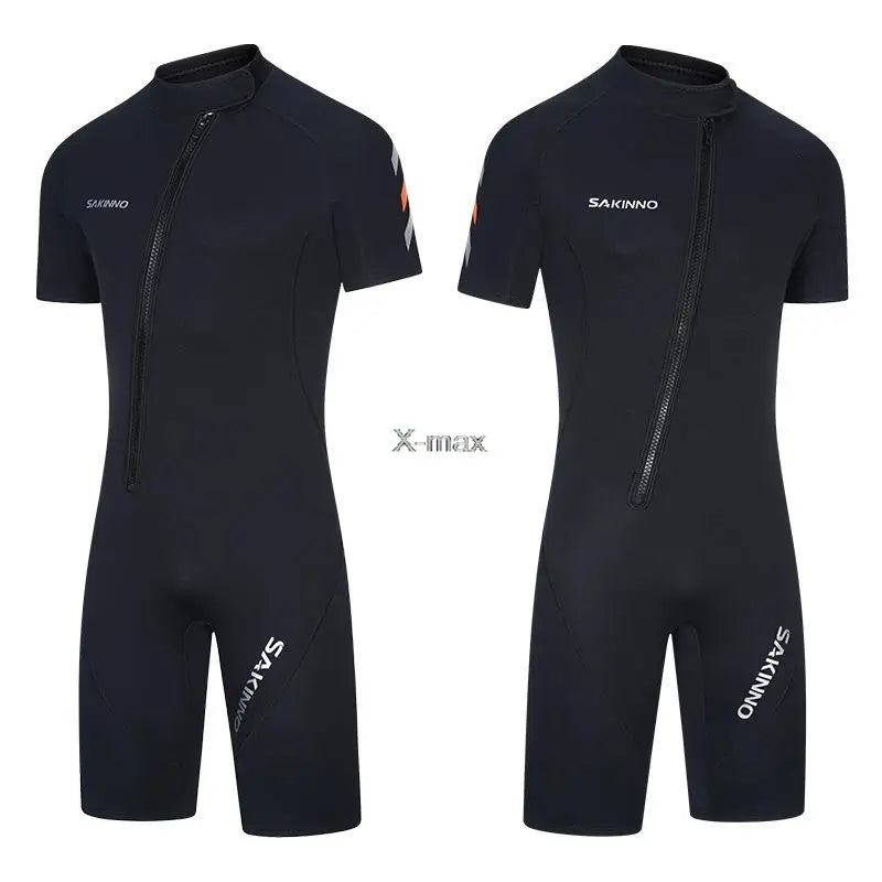 2mm Neoprene Wetsuit Short Sleeved Jumpsuit Sun Protection Warm Surfing Snorkeling Swimming Diving Suit Thickened Swimsuit