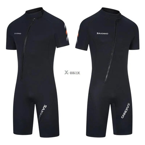 2mm Neoprene Wetsuit Short Sleeved Jumpsuit Sun Protection Warm Surfing Snorkeling Swimming Diving Suit Thickened Swimsuit