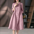 2024 Spring Causal Shirt Dress Women Long Sleeve Solid Dresses ZANZEA Fashion Lapel Neck Midi Vestidos Holiday Sundress Oversize