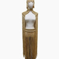 Tassel Hand Crochet Knitted Women Bikini Cover Ups 2023 Summer Holiday Beach Bathing Suit Sexy Hollow Out Skirts Matching Set
