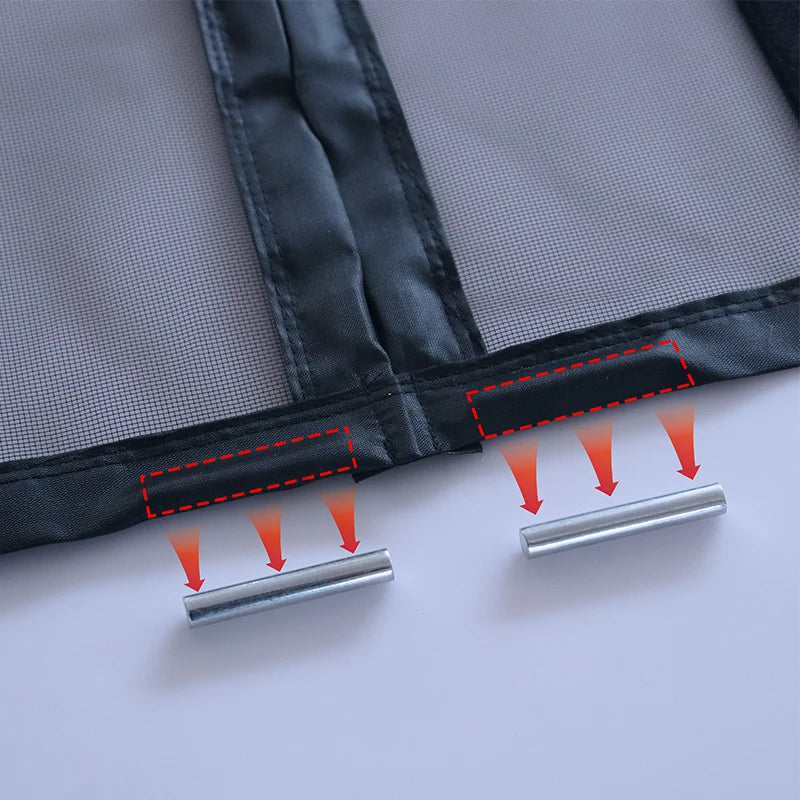 TYMF Magnetic Door screen Mosquito Net Mesh Black Custom Size Fly Insect Invisible self-adhesive for Kitchen indoor living room