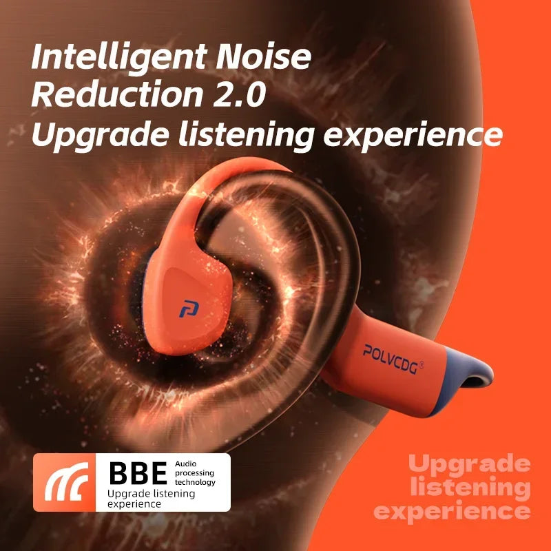 POLVCDG Bone Conduction Bluetooth Earphones 32GB Memory IPX8 Swimming Earphones Bluetooth 5.4 Silicone Material 2024 New X16
