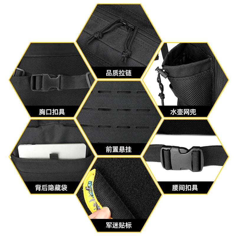 45L Men's Outdoor backpack Molle Backpack Hiking Backpack with bottle Stand Outdoor Hiking bag Fitness Backpack