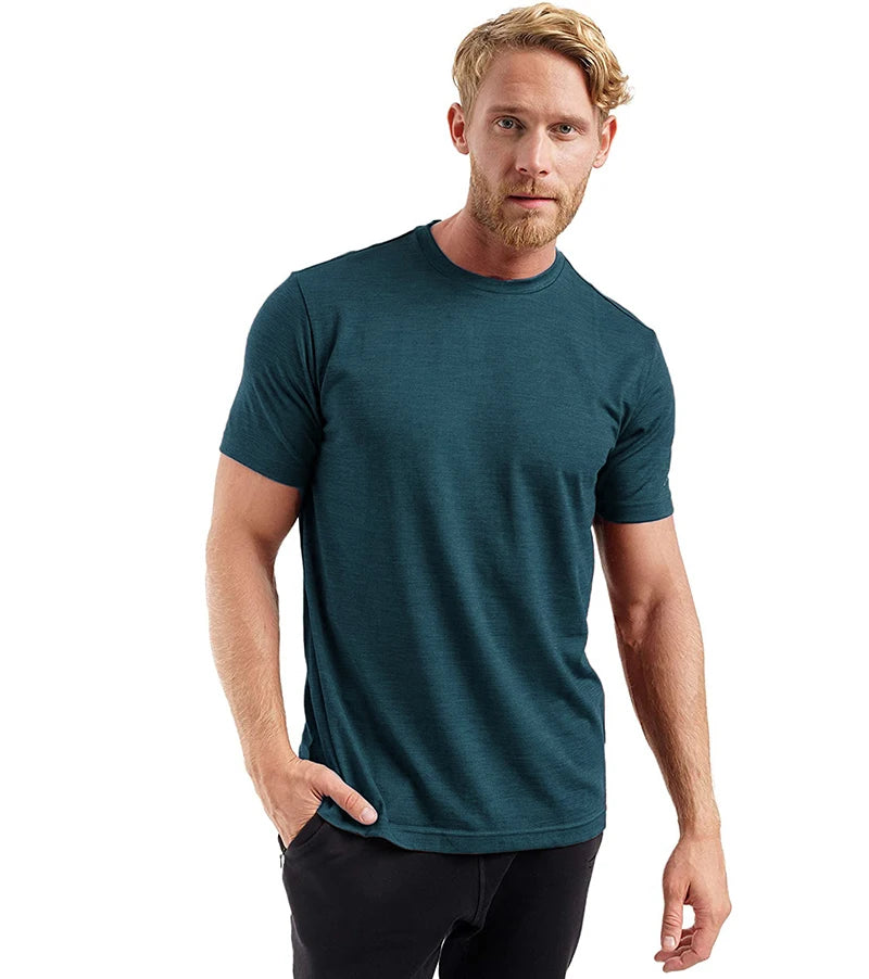 100% Merino Wool T Shirt Men Merino Wool T Shirt Base Layer Merino Wool Shirt Soft Wicking Breathable Anti-Odor No-itch USA Size