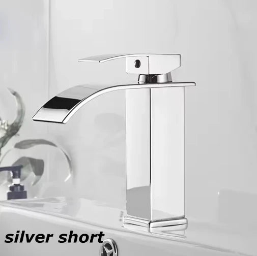 Hot And Cold Stainless Steel Waterfall Wash Basin High And Low Faucet Black Toilet Wash Basin Bathroom