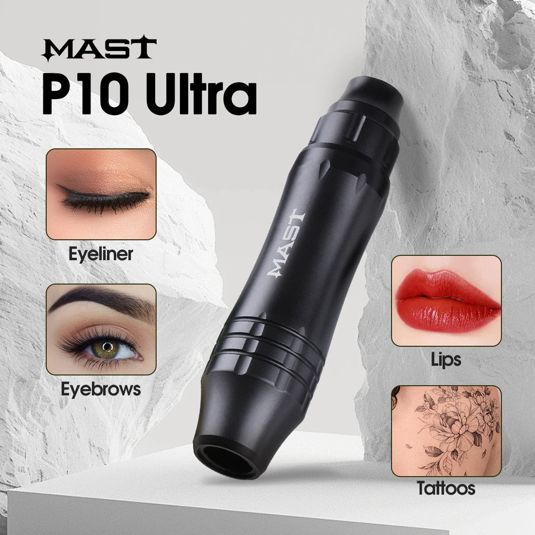 Mast P10 Ultra Permanent Makeup Kit RCA Tattoo Machine Pen OLED Screen Power Supply Mast Pro Cartridge Needles Tattoo Set